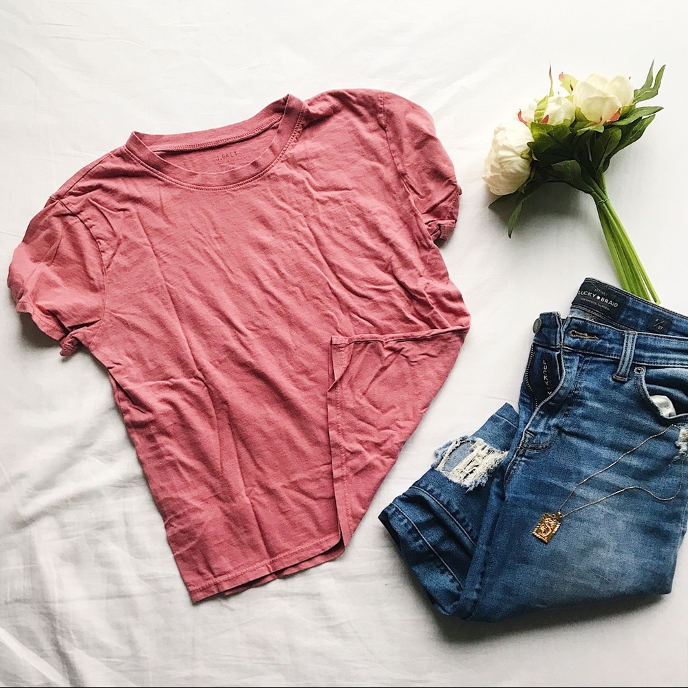 Peach Pacsun Cropped Tee